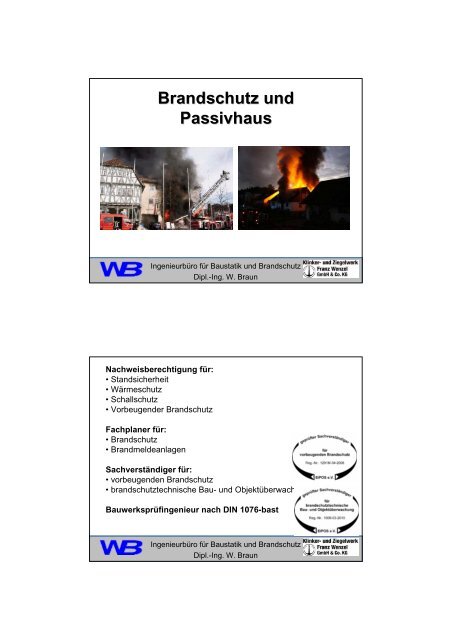 Brandschutz und Passivhaus - und Ziegelwerk Wenzel