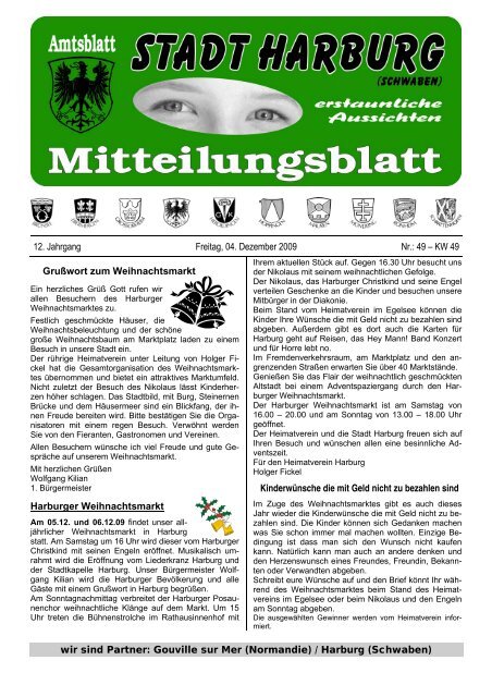 12. Jahrgang Freitag, 04. Dezember 2009 Nr.: 49 – KW 49 ... - Harburg