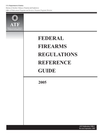 Federal Firearms Regulations Reference Guide Bureau Of