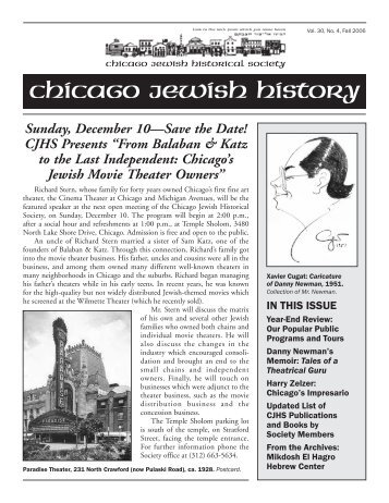 chicago jewish history - Chicago Jewish Historical Society