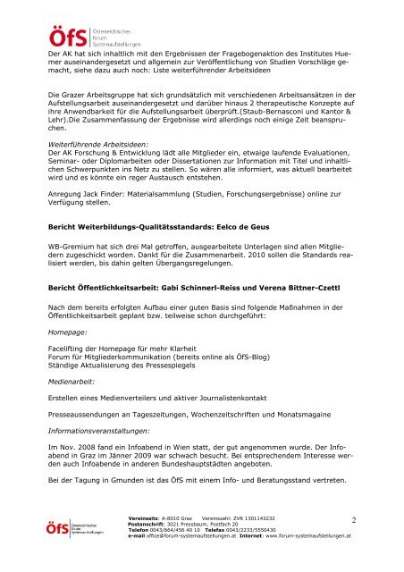 1 Protokoll zur Generalversammlung des ÖfS am 18. Juni 2008 ...