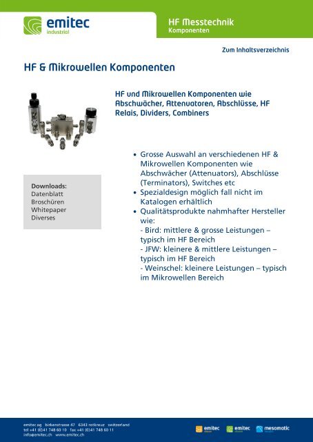 Emitec Produkt Katalog - emitec-industrial.ch