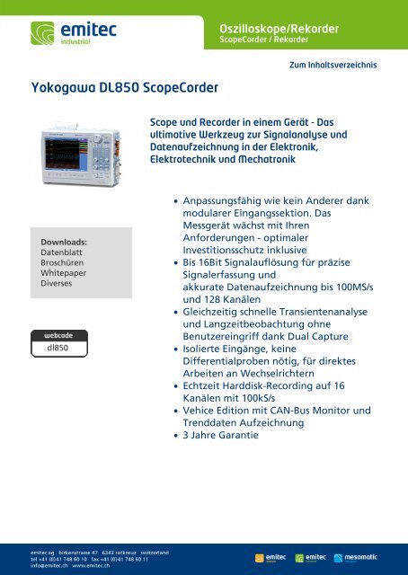 Emitec Produkt Katalog - emitec-industrial.ch