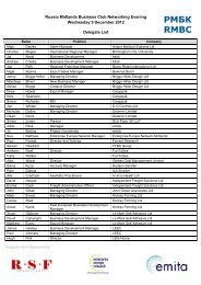 Delegate List - East Midlands International Trade Association (emita)