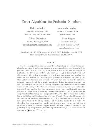 Download this PDF file - The Electronic Journal of Combinatorics