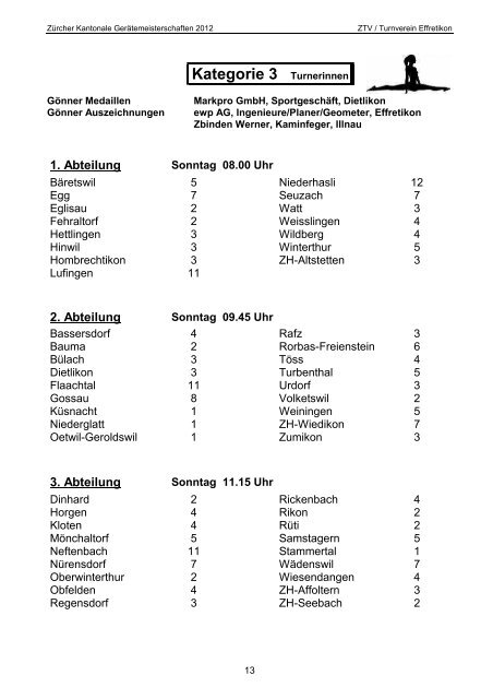 Programmheft - Turnverein Urdorf