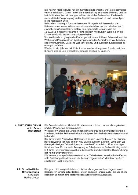 Verwaltungsbericht 2011 - Gemeinde Lyss