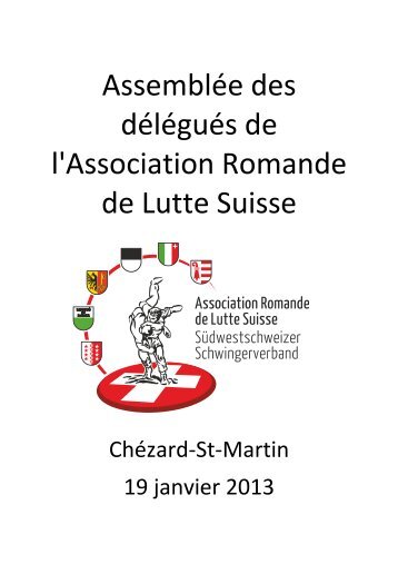 Livret - Association Fribourgeoise de Lutte Suisse