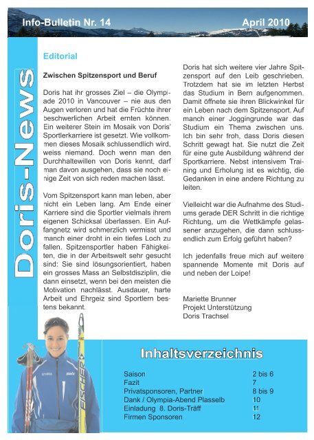 Info-Bulletin Nr. 14 - Doris Trachsel