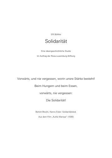 Solidarität. Studie - Rosa-Luxemburg-Stiftung