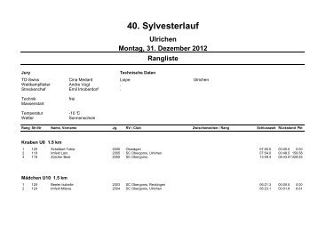 Rangliste - ProTiming