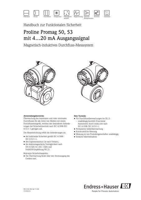 Proline Promag 50, 53 mit 4… - Endress+Hauser: przep