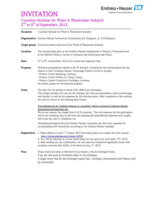 Invitation Www 2012 Endress Hauser