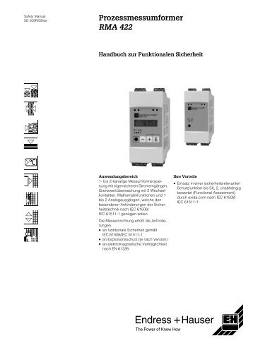 Prozessmessumformer RMA 422 - Endress+Hauser