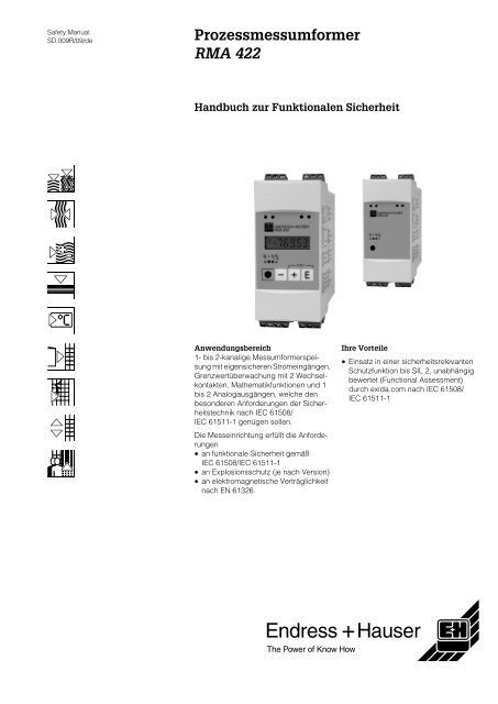 Prozessmessumformer RMA 422 - Endress+Hauser