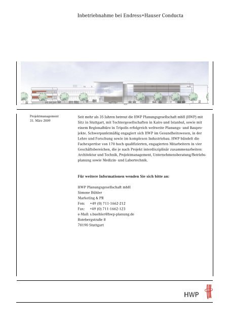 Inbetriebnahme bei Endress+Hauser Conducta - HWP ...