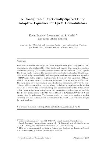 A Configurable Fractionally-Spaced Blind Adaptive Equalizer for ...