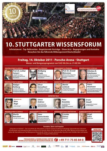 10. STUTTGARTER WISSENSFORUM - Speakers Excellence