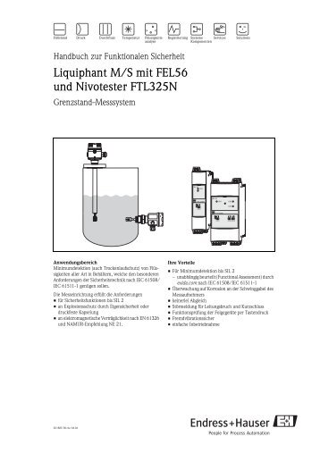 Liquiphant M/S mit FEL56, Nivotester FTL325N ... - Endress+Hauser