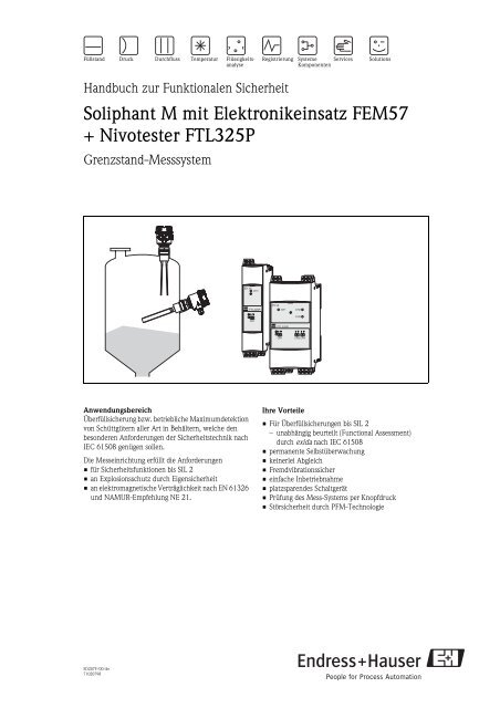 Soliphant M + FEM57 + Nivotester FTL325P ... - Endress+Hauser