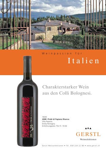 Italien-Degustation, inkl. Wein des Jahres ... - Gerstl Weinselektionen