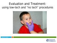 Evaluation and Treatment: Using low-tech and 