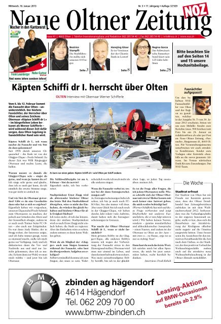 Käpten Schiffi dr I. herrscht über Olten - Aktuelle Ausgabe