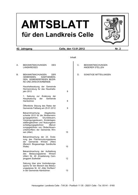 Wappen des Landkreises Celle - Landkreis Celle