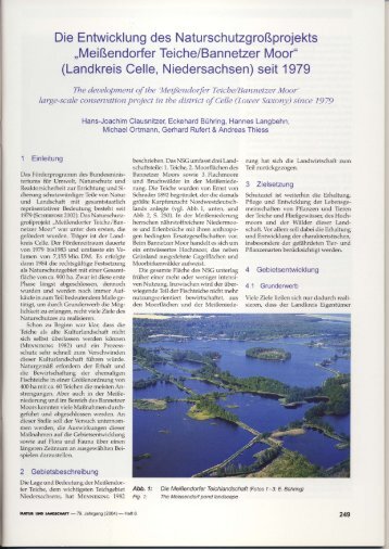 Entwicklung des Naturschutzgroßprojekts - Landkreis  Celle