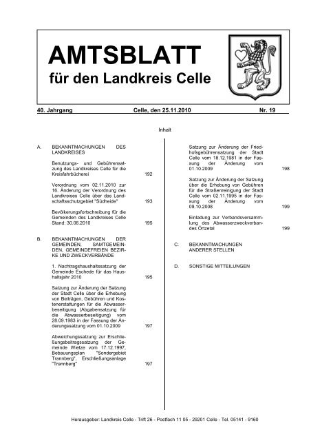 Amtsblatt 19-2010 - Landkreis Celle