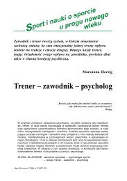 Trener – zawodnik – psycholog