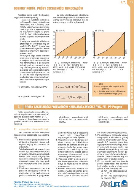 obliczenia hydrauliczne przewodów z tworzyw sztucznych - PipeLife