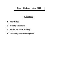 MAILING CONTENTS PAGE - Diocese of Southwell and Nottingham