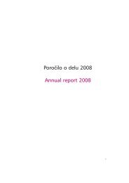 Poro~ilo o delu 2009 Annual report 2009