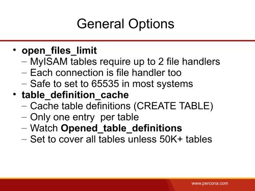 Optimizing MySQL Configuration - Percona