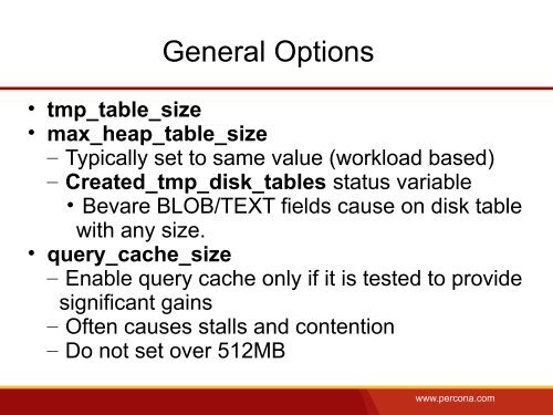 Optimizing MySQL Configuration - Percona