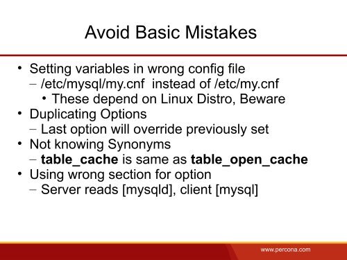 Optimizing MySQL Configuration - Percona