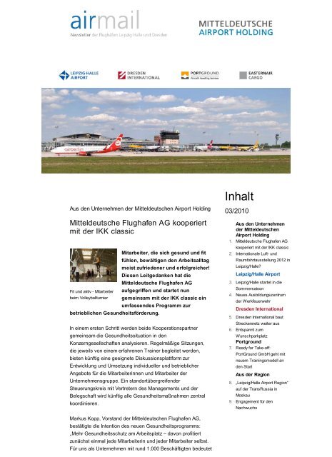 airmail - Newsletter der Fl... - Mitteldeutsche Airport Holding