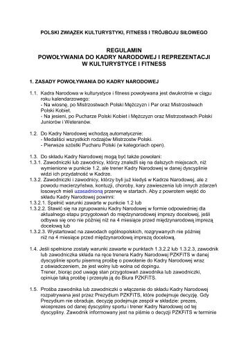 Regulamin (.pdf) - Polski Związek Kulturystyki, Fitness i Trójboju ...