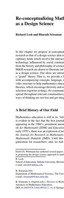 Commentary on Theories of Mathematics Education