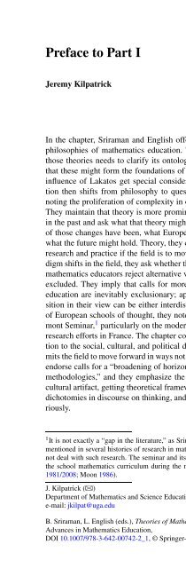 Commentary on Theories of Mathematics Education