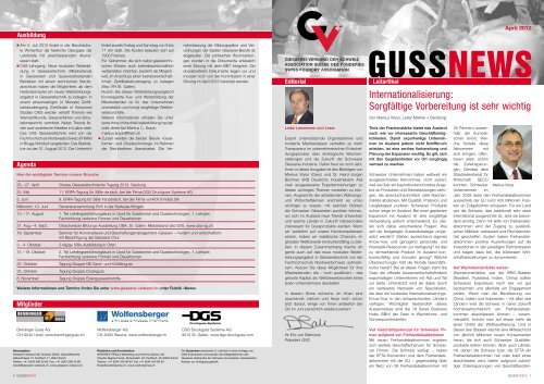 GUSSNEWS - Giesserei-Verband der Schweiz