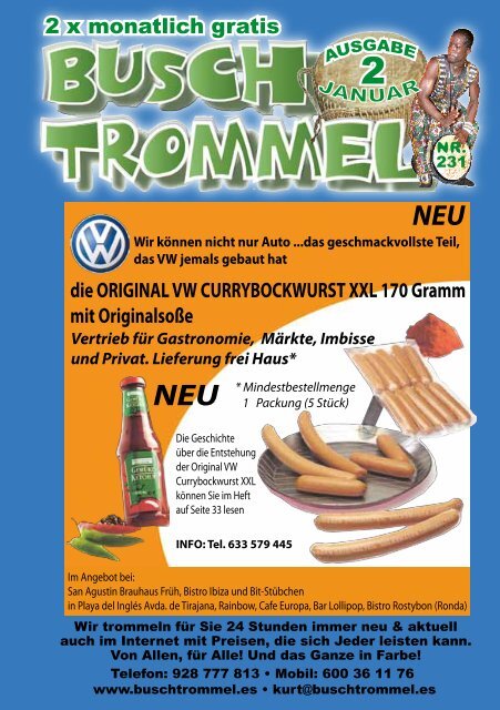 die ORIGINAL VW CURRYBOCKWURST XXL 170 ... - Buschtrommel