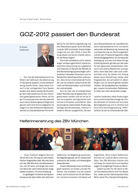 Zahnärztlicher Anzeiger Nr. 24 vom 14. November 2011