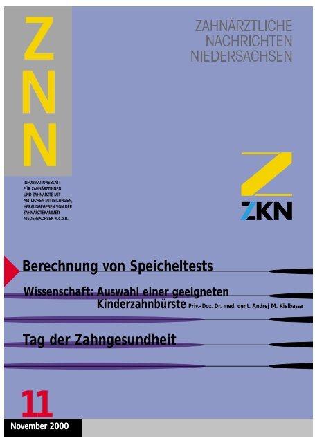 zur berechnung von speicheltests - Zahnärztekammer Niedersachsen