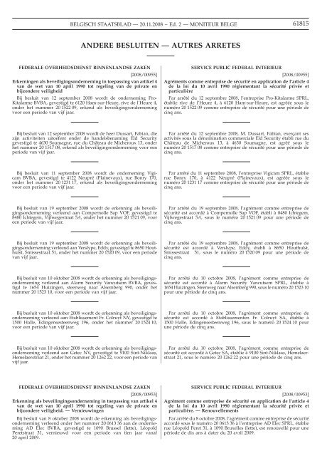 Staatsblad Moniteur - Meteo.