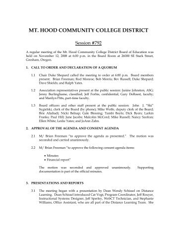 November 12, 2008 - Mt. Hood Community College
