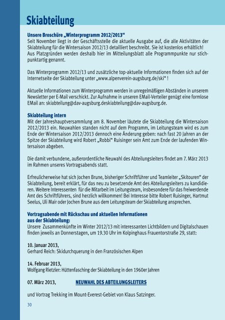 Mitteilungsblatt 2013/1 - Alpenverein Augsburg