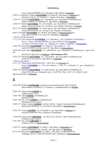 Eheschließungen in Schömberg (CW) - Familienforschung.heimat ...