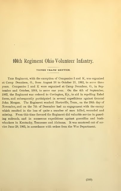 106th Ohio Infantry Soldier Roster - Civil War Index